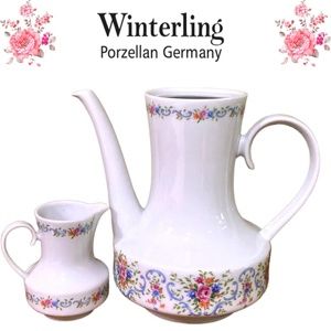 Vintage Winterling-Bavaria Porcelain Coffee Pot & Creamer